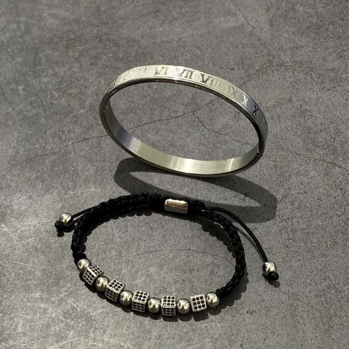 Set 2 Bratari Brooks Silver Roman Cubes [2]