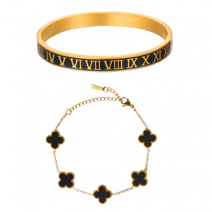 Set 2 Bratari Gold Roman Clover [1]