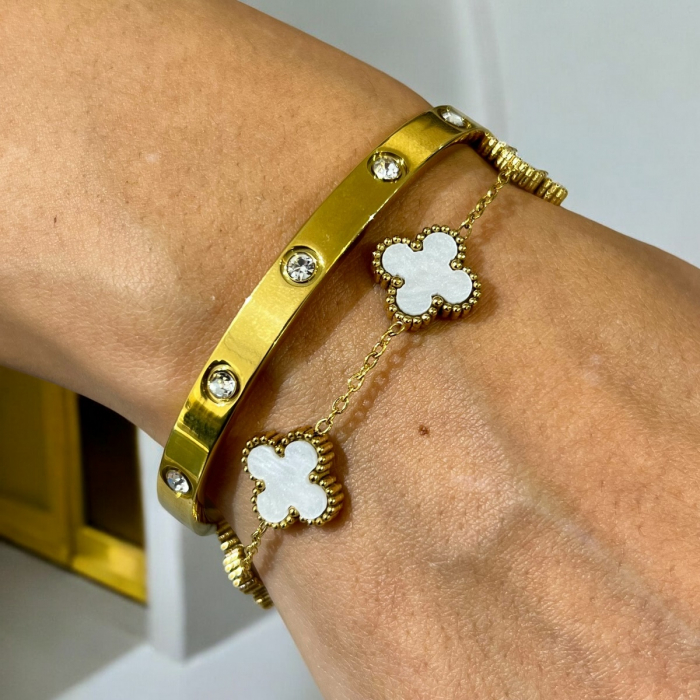Set 2 Bratari Gold Waterproof Clover [3]