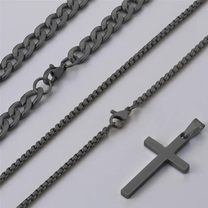 Set 2 Lanturi Brooks Black Cuban Cross [3]