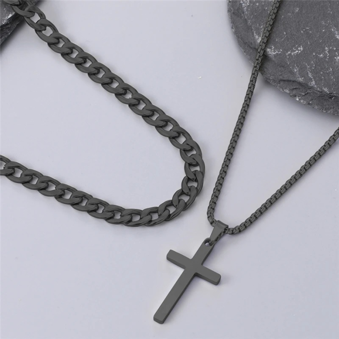 Set 2 Lanturi Brooks Black Cuban Cross [2]