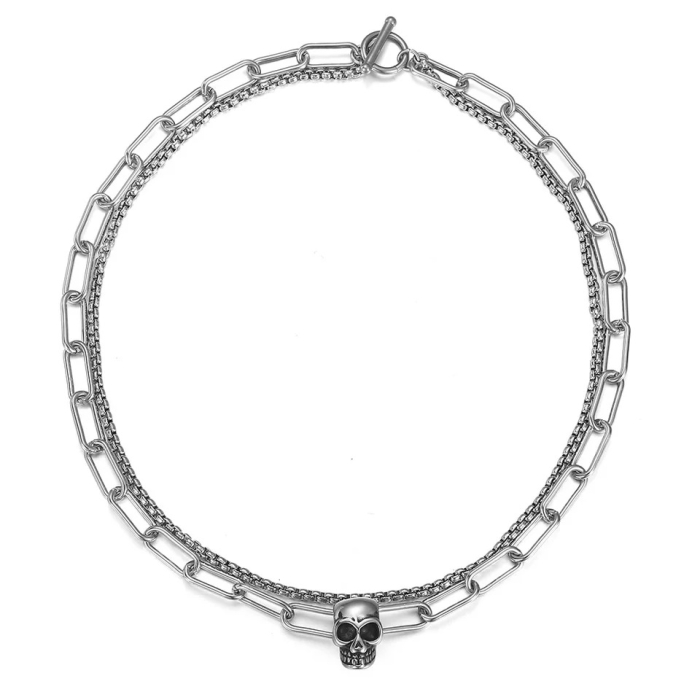 Set 2 Lanturi Brooks Silver Skull [1]