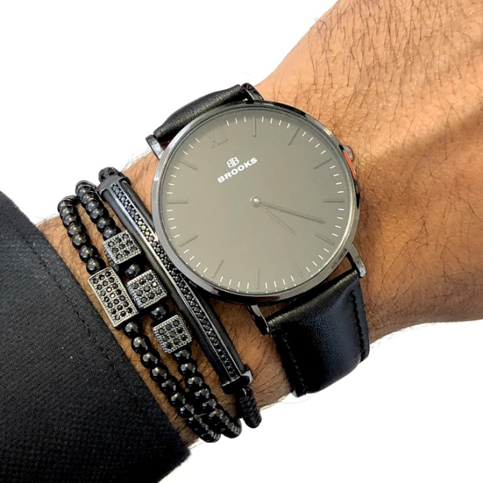 Set 3 Bratari Brooks All Black Docker [2]