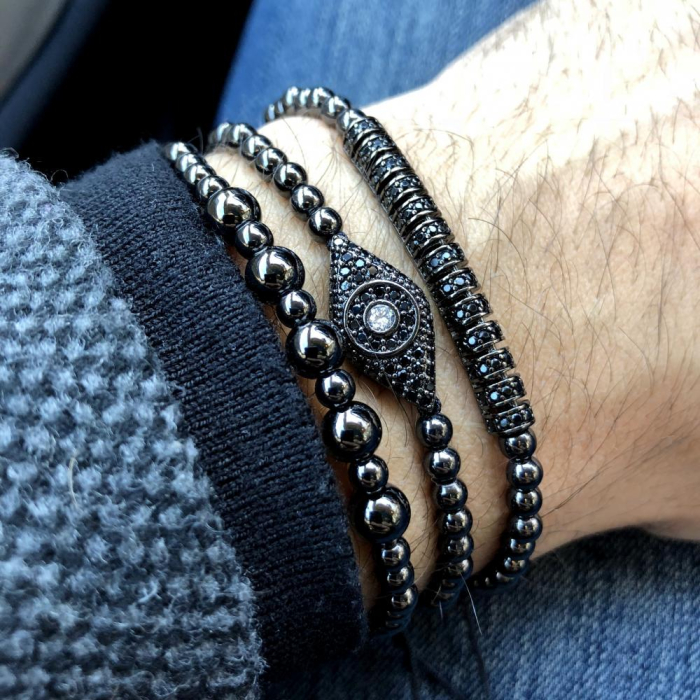 Set 3 Bratari Brooks All Black Eye Zircon [2]
