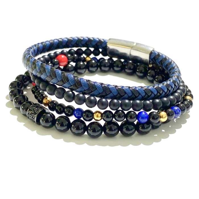 Set 3 Bratari Brooks Black Beads [4]