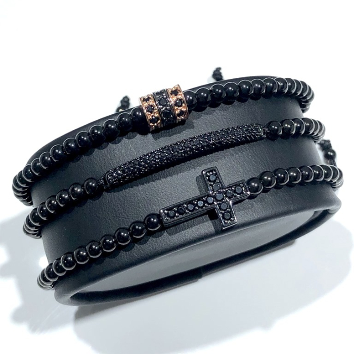 Set 3 Bratari Brooks Black Insignia Cross [4]