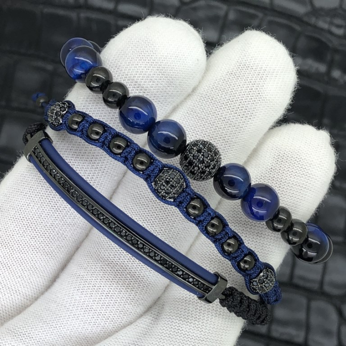 Set 3 Bratari Brooks Blue Stones & Ceas Brooks Blue Face [4]