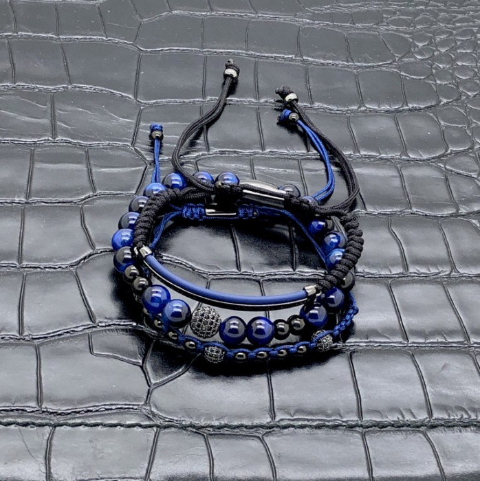 Set 3 Bratari Brooks Blue Stones & Ceas Brooks Blue Face [5]
