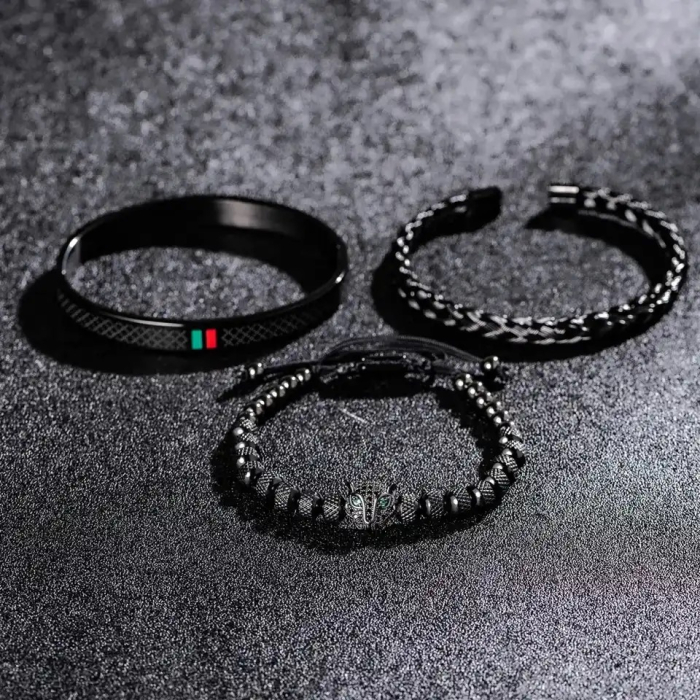 Set 3 Bratari Brooks Full Black Gatopardo [4]