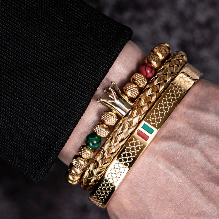 Set 3 Bratari Brooks Goldish Crown [4]