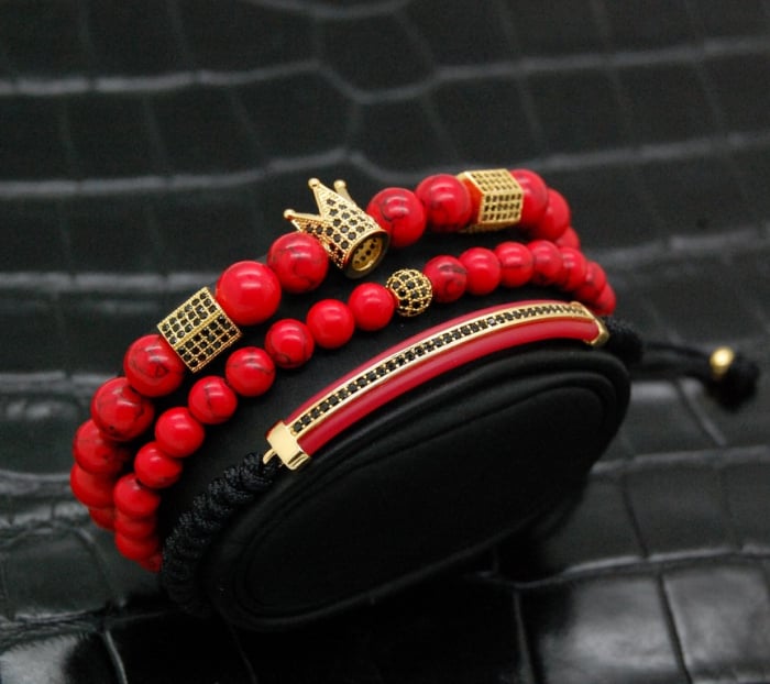 Set 3 Bratari Brooks Red Luxury Agate [5]