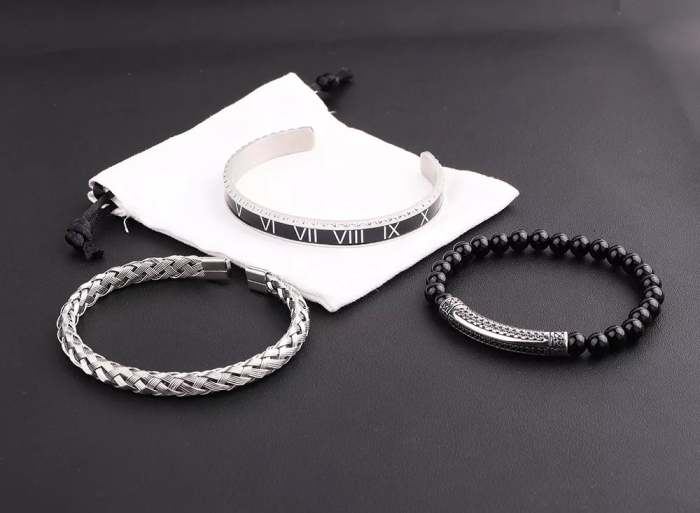 Set 3 Bratari Brooks Silver Wire Bangle [2]