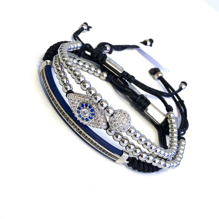 Set 3 Bratari Brooks Silver Woman Blue Ciel [4]