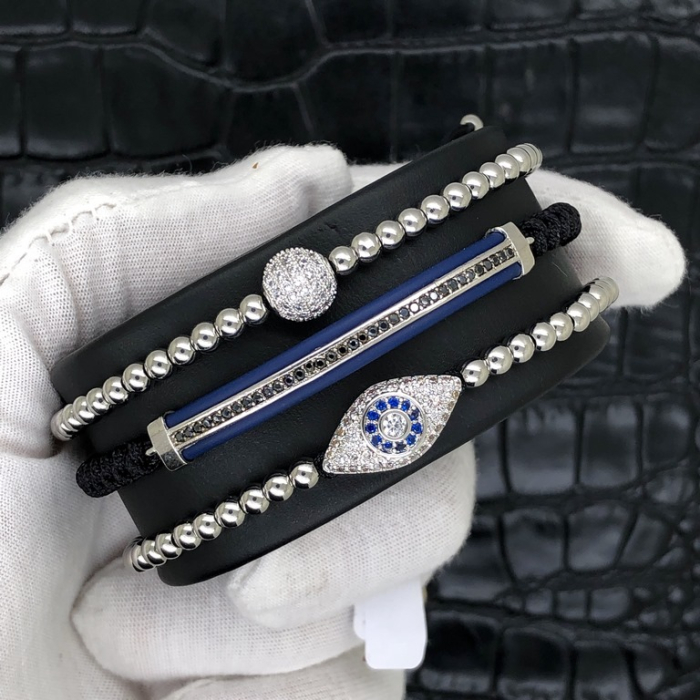 Set 3 Bratari Brooks Silver Woman Blue Ciel [2]