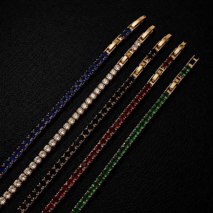 Set 5 Bratari Tennis Gold Diamonds 2.5 MM / 20 CM [3]