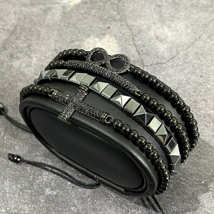 Set 4 Bratari Brooks Black Cross Infinit [4]