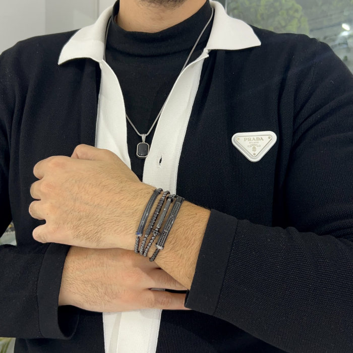 Set 4 Bratari Brooks Full Black Linea Elements [4]