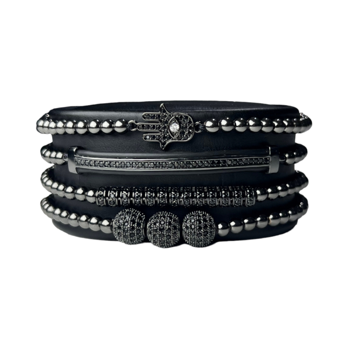 Set 4 Bratari Brooks Full Black MicroDiamonds [2]