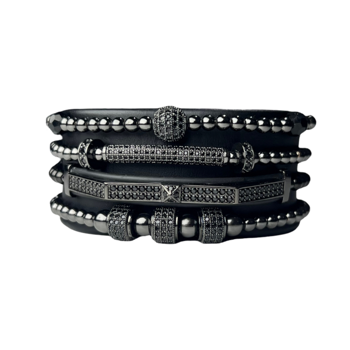 Set 4 Bratari Brooks Full Black Stacks [3]