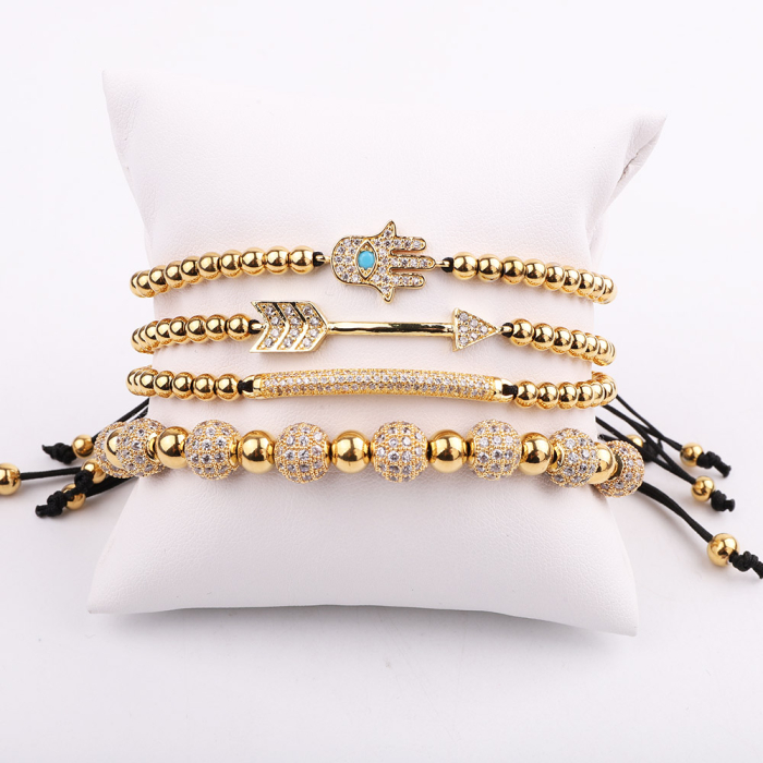 Set 4 Bratari Brooks Gold Charms Jewels [2]