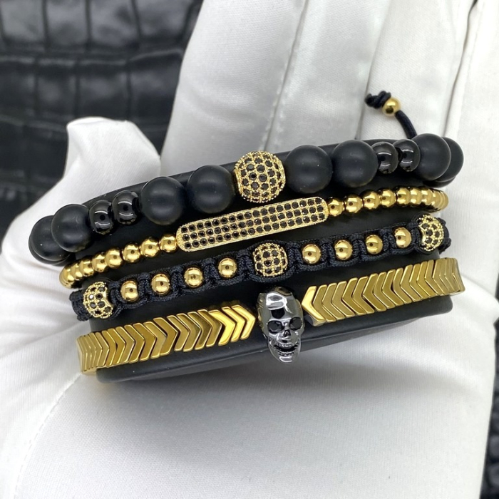 Set 4 Bratari Brooks Gold Skull Design [2]