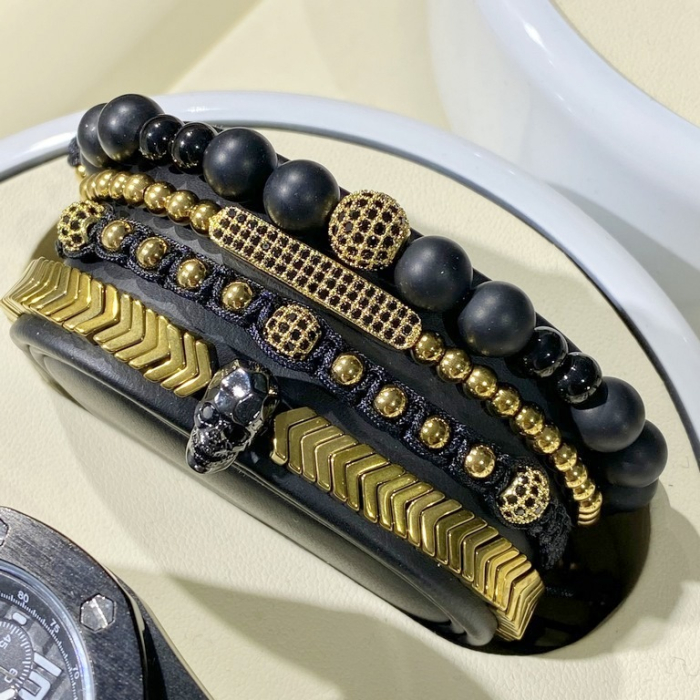 Set 4 Bratari Brooks Gold Skull Design [3]