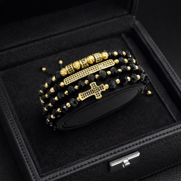 Set 4 Bratari Brooks GoldBlack [2]