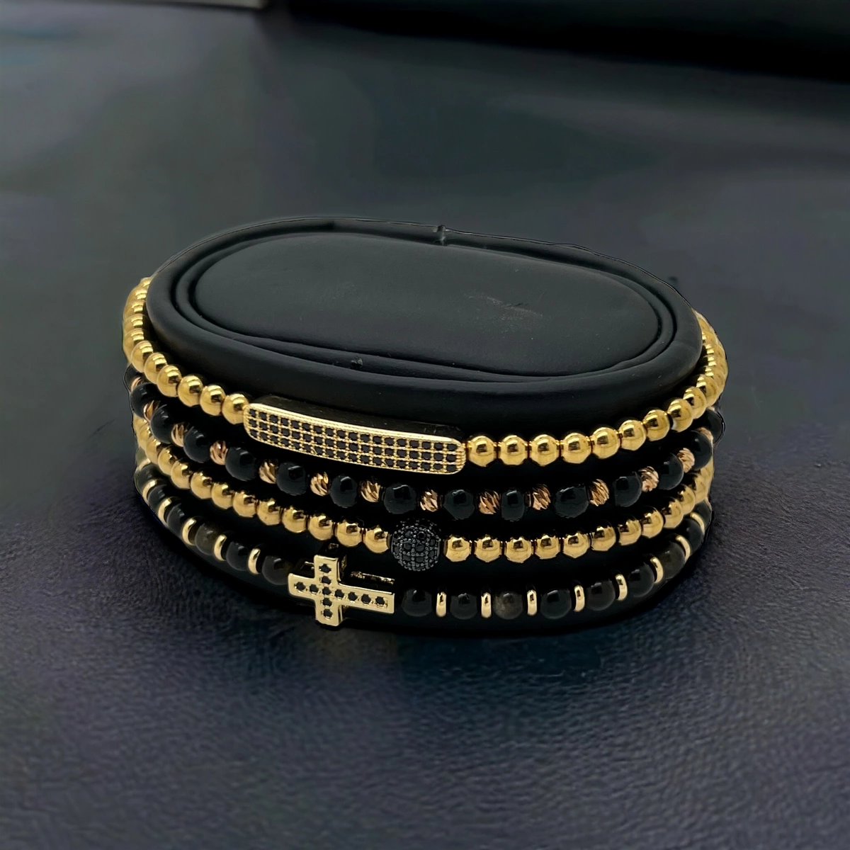 Set 4 Bratari Brooks GoldBlack Cross [3]