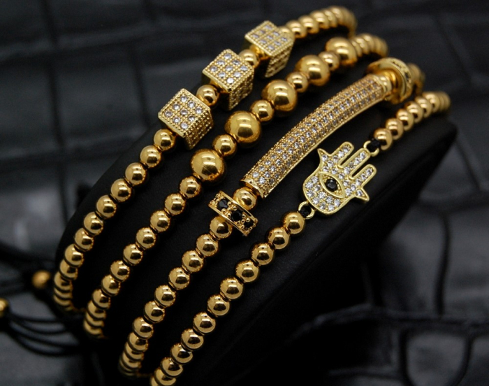 Set 4 Bratari Brooks Luxury Gold Rosario [4]