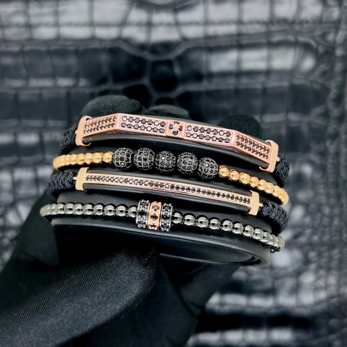 Set 4 Bratari Brooks RoseGold And Black [4]