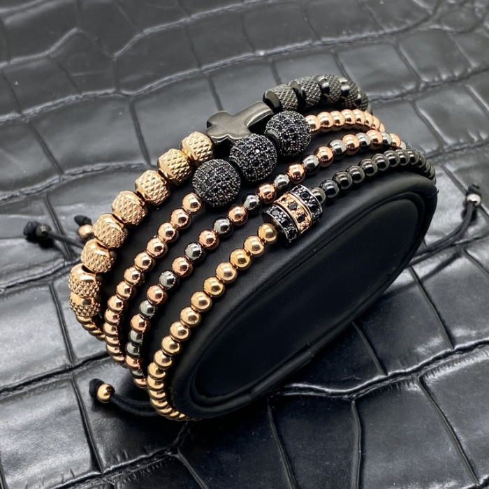 Set 4 Bratari Brooks RoseGold And Black Art [3]