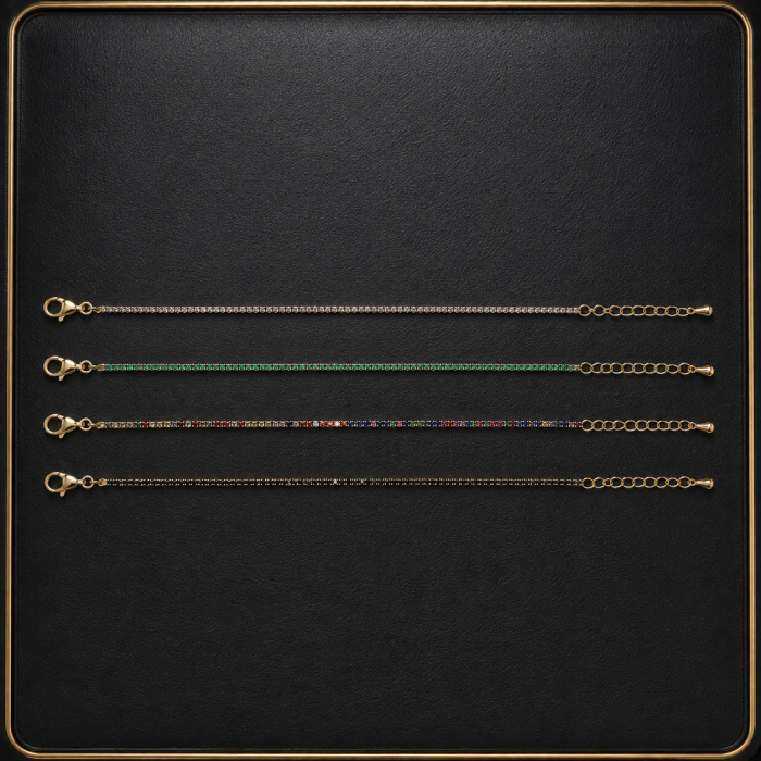 Set 4 Bratari Tennis Gold Slim 1.3 MM [3]