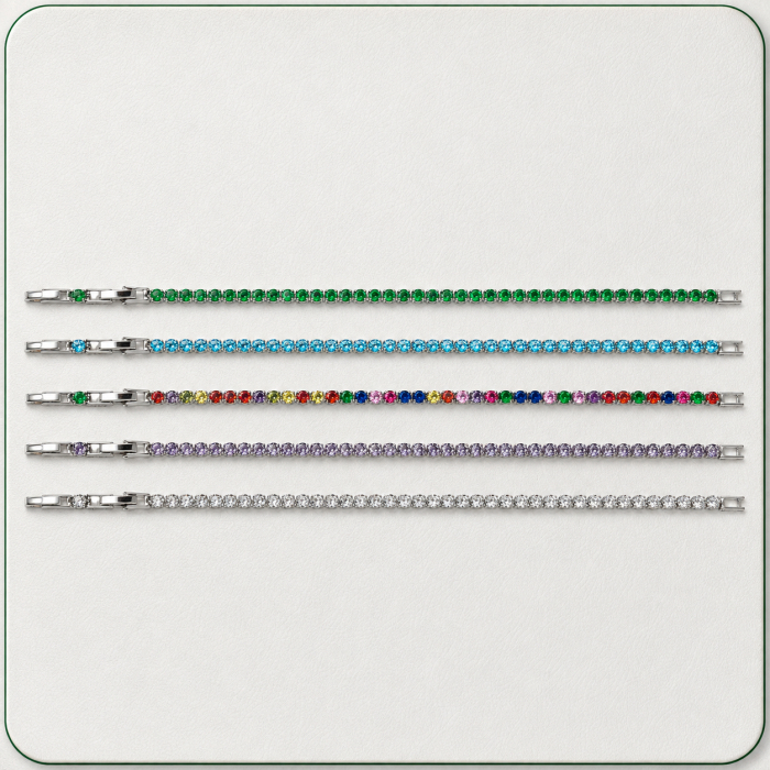 Set 5 Bratari Tennis Argintiu 2.5 MM / 20 CM [3]