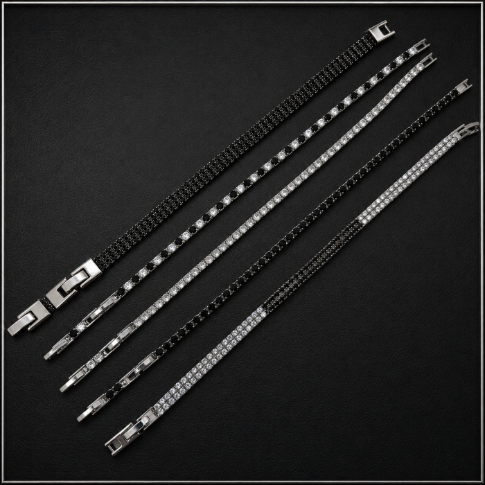 Set 5 Bratari Tennis Black-White 20 CM [3]