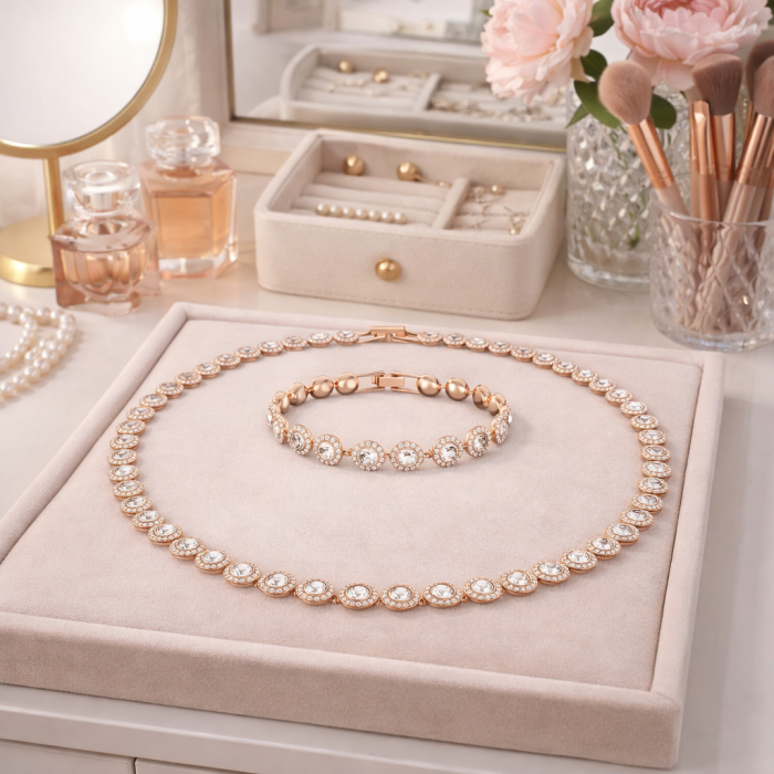 Set Angelic Rose Gold Diamonds 8MM AAA+ Quality [3]