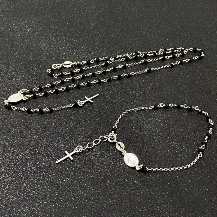 Set Argint Lant-Bratara Brooks Rosario [2]