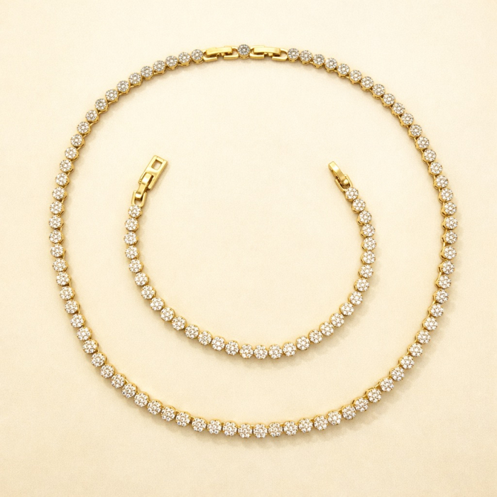 Set Bijuterii Angelic Gold Diamonds 5 MM 14K [3]