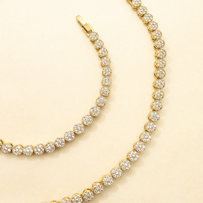 Set Bijuterii Angelic Gold Diamonds 5 MM 14K [4]