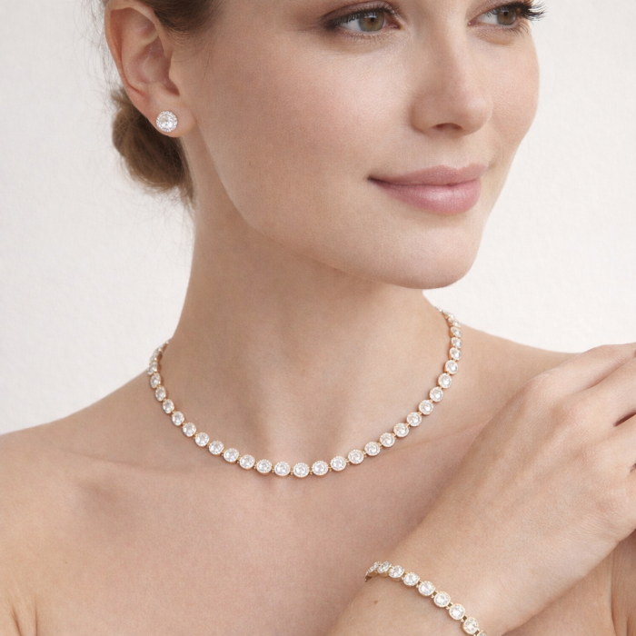 Set Bijuterii Angelic Gold Diamonds 6MM [2]