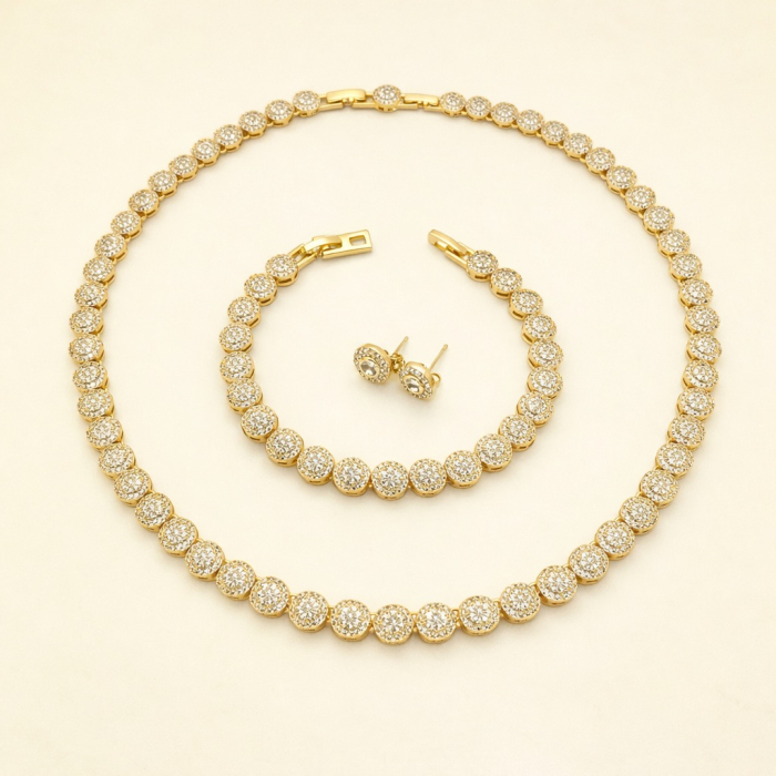 Set Bijuterii Angelic Gold Diamonds 8 MM 14K [4]