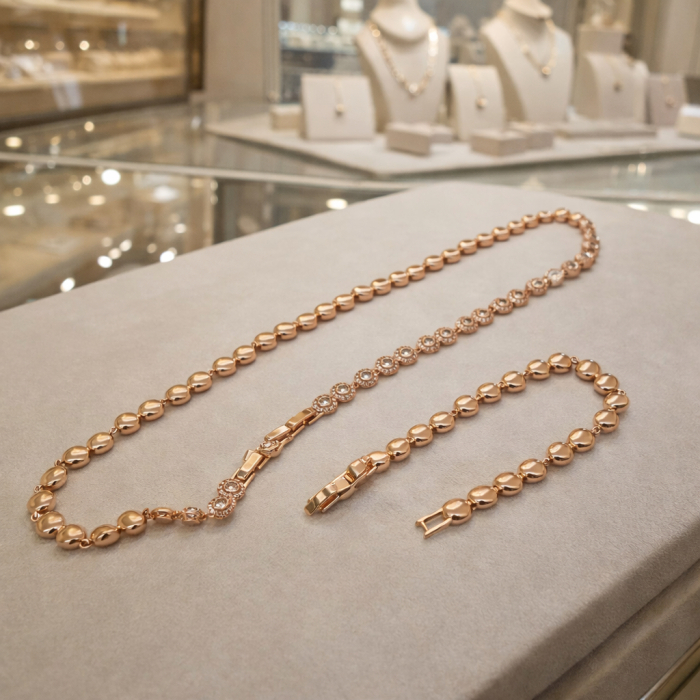 Set Angelic Rose Gold Diamonds 8MM AAA+ Quality [3]