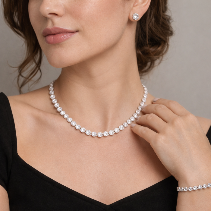 Set Bijuterii Angelic Silver Diamonds 6MM [3]