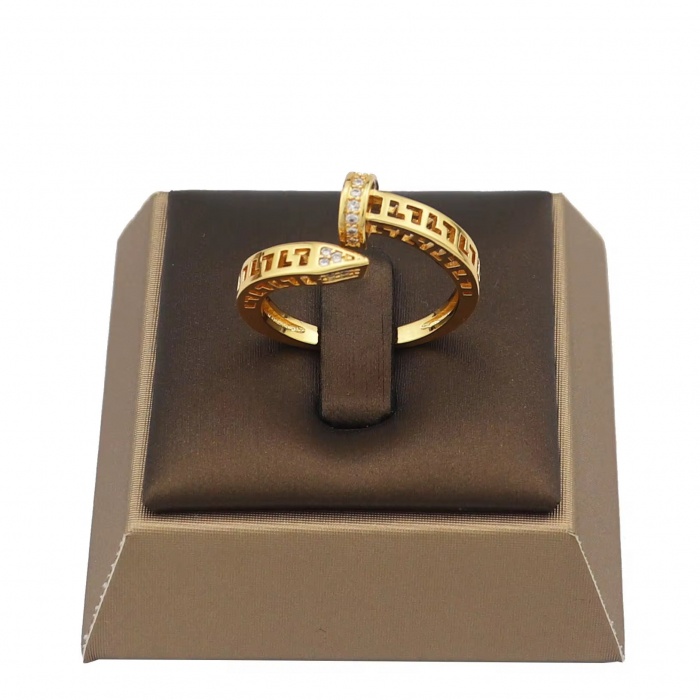 Set Bratara-Inel Gold Abstract Nail [4]
