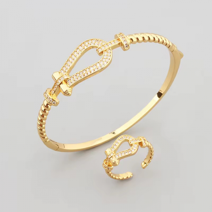 Set Bratara-Inel Gold Anchor Diamonds [2]