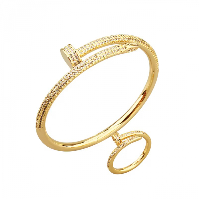 Set Bratara-Inel Gold Diamonds Nail [1]