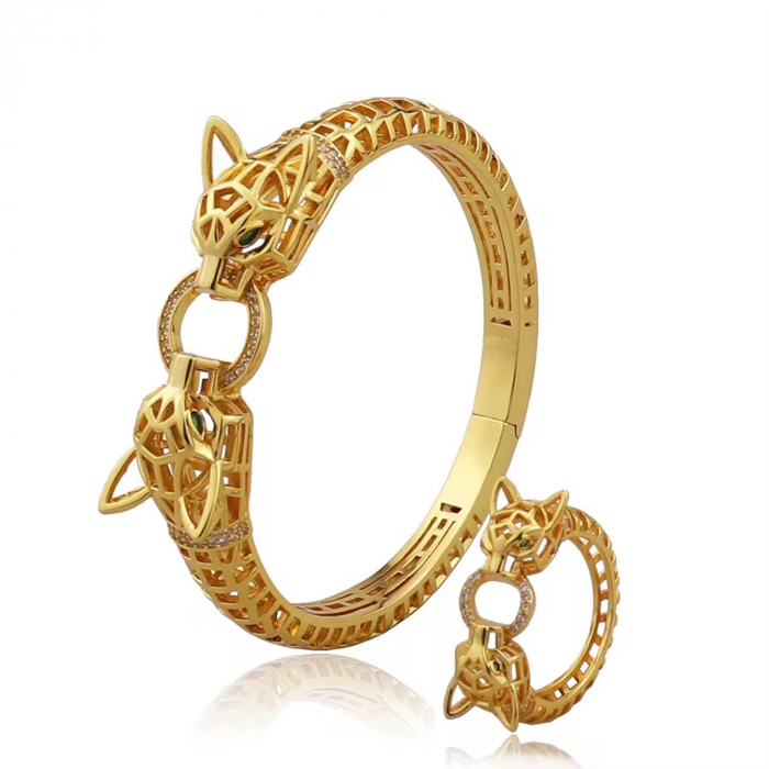 Set Bratara-Inel Gold Gatopardo 18K Gold Plated [1]