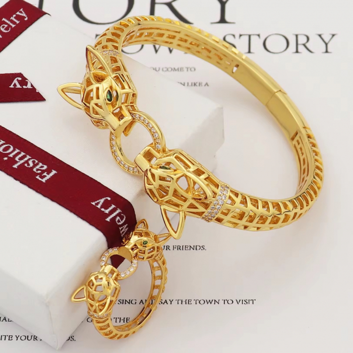 Set Bratara-Inel Gold Gatopardo 18K Gold Plated [2]