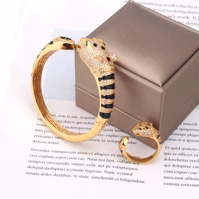 Set Bratara-Inel Gold Gatopardo Clock [3]