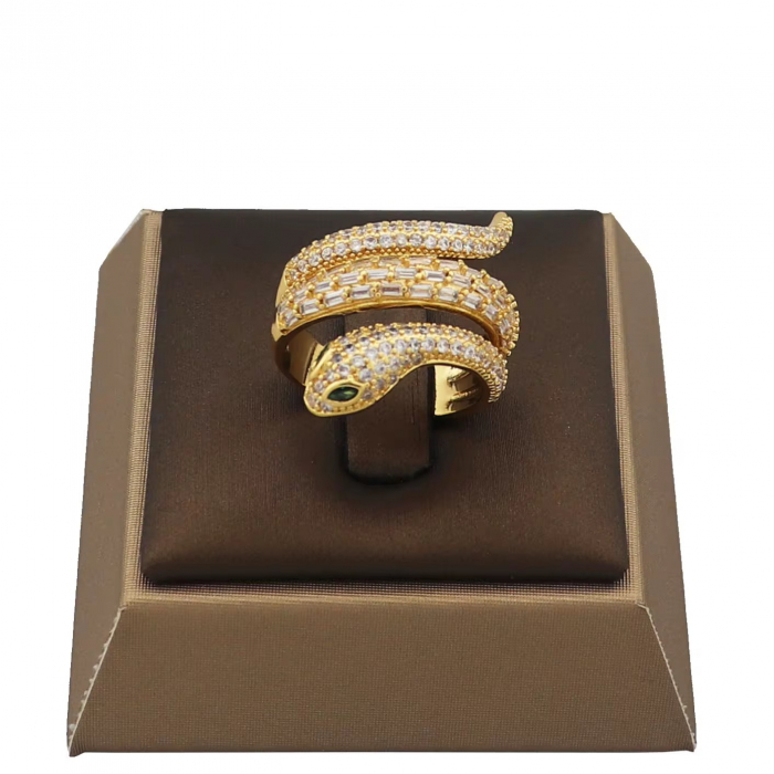 Set Bratara-Inel Gold Snake Diamonds [3]