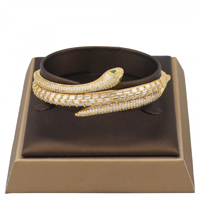 Set Bratara-Inel Gold Snake Diamonds [2]